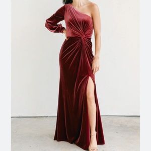 Revelry Bridesmaid Dress • Aurora Velvet Dress TERRACOTTA